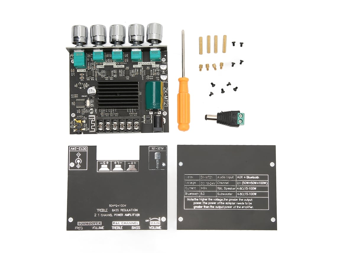 Módulo Amplificador De Potencia Digital Bluetooth 2.1 Canales 50w 50w 100w Placa Para Subwoofer