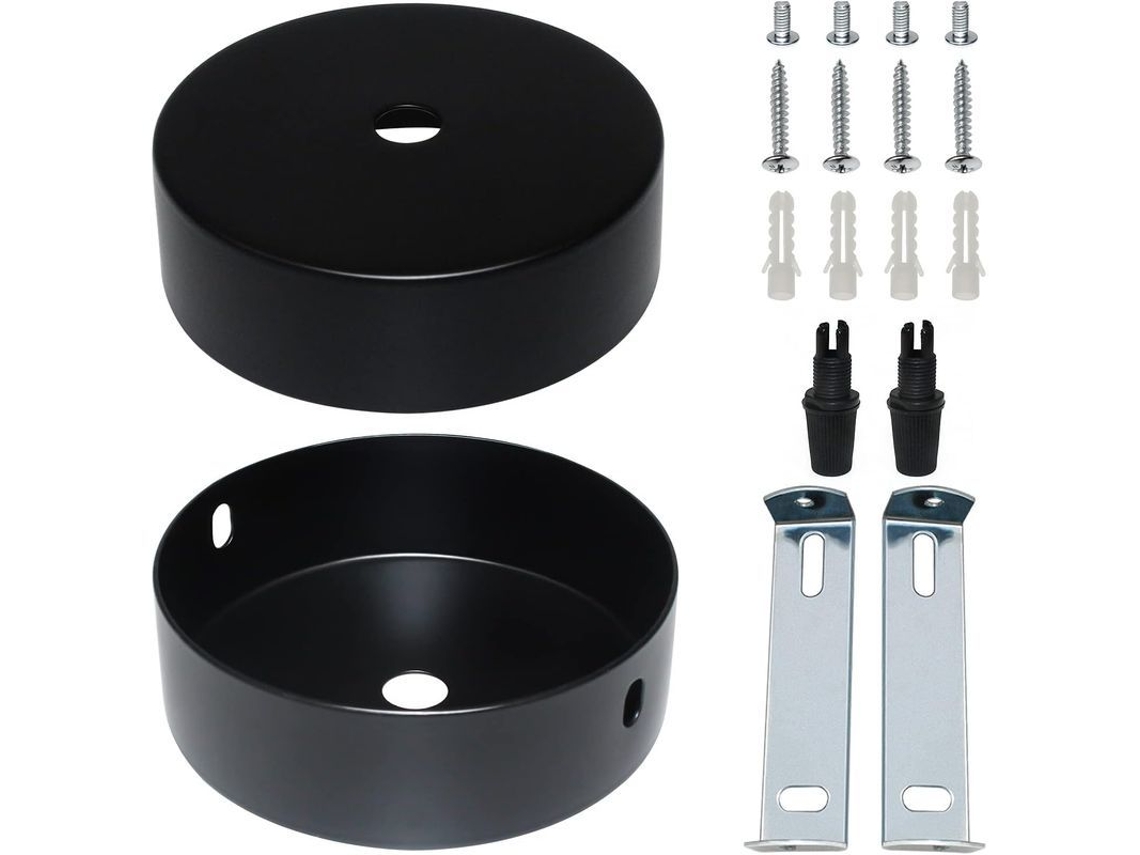 2026altiro-soporte De Montaje En Techo De 800*30 Mm Con Roseta Negra Para Lámparas De Araña, Incluye Accesorios De Montaje (2 Unidades).