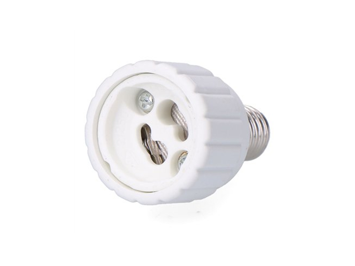 Convertidor De E14 A Gu10, 2 A 230 V, Blanco, Ø33 X 56 Mm (retractilado)