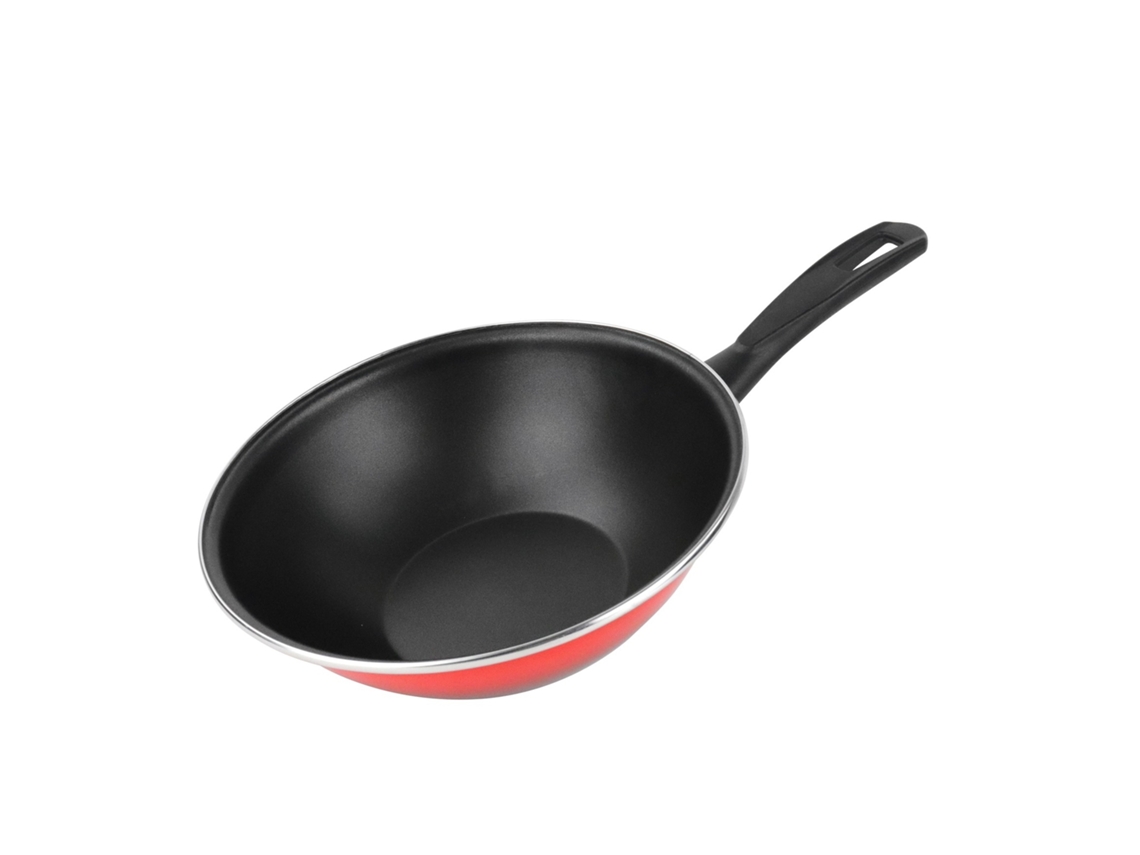 Wok SR 28cm acero esmaltado rojo Magefesa