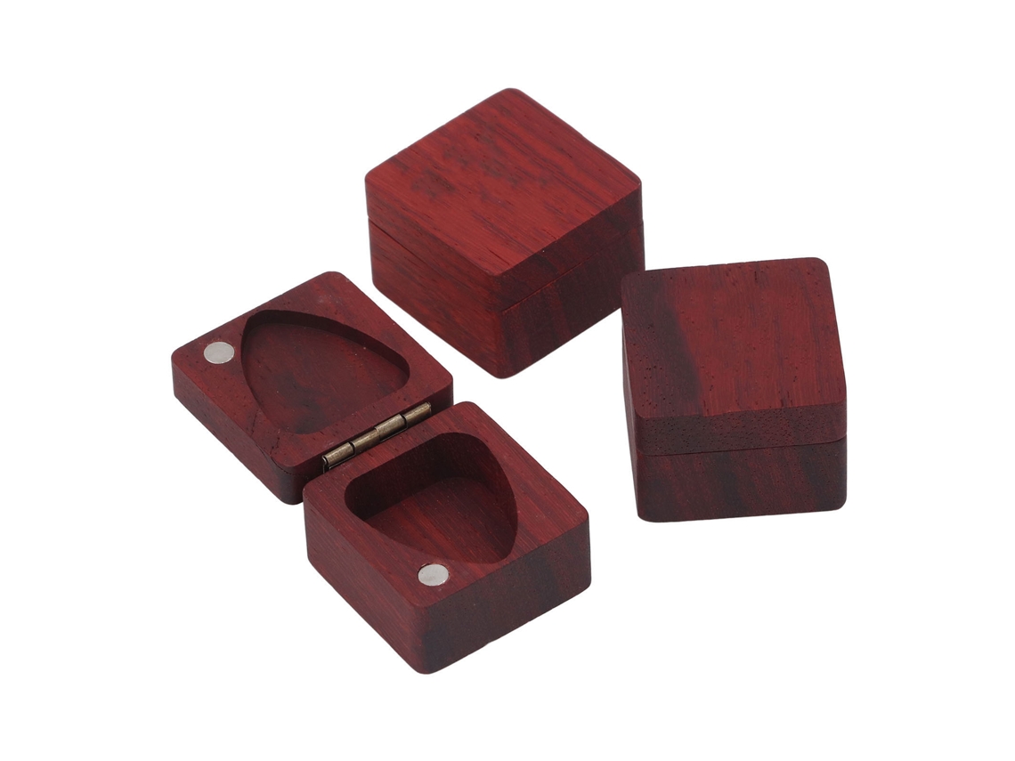 Estuche de madera para púas de guitarra, 3 piezas, gran capacidad.