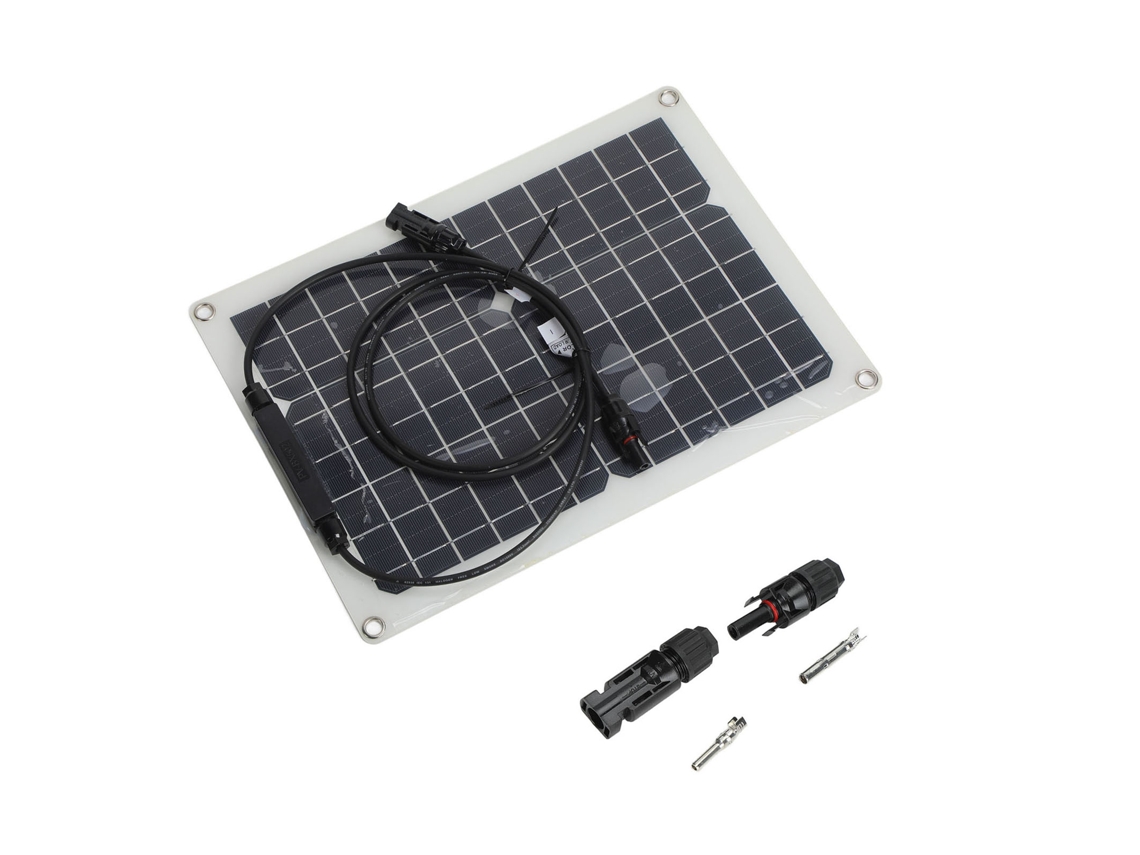 Panel solar monocristalino portátil de 15 W y 18 V con controlador de 20 A para coche, barco, remolque o camión (sin marca).