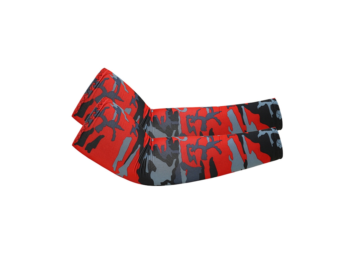 Mangas Unisex De Protección Solar Uv Para Brazos Czhhmart, Upf 50+, Manga Deportiva Refrescante (3 Unidades) Camuflaje Rojo