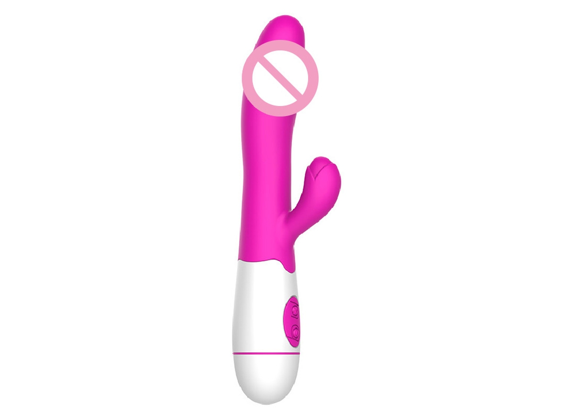 Vibrador Para Mujer 30 Modos Silicona Recargable Impermeable Rojo Rosa