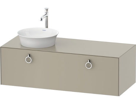 DURAVIT Tulip blanco, mueble de baño colgado en la pared, ancho 1300 x profundidad 550mm, con 1x extraíble, con tirador, WT4982L