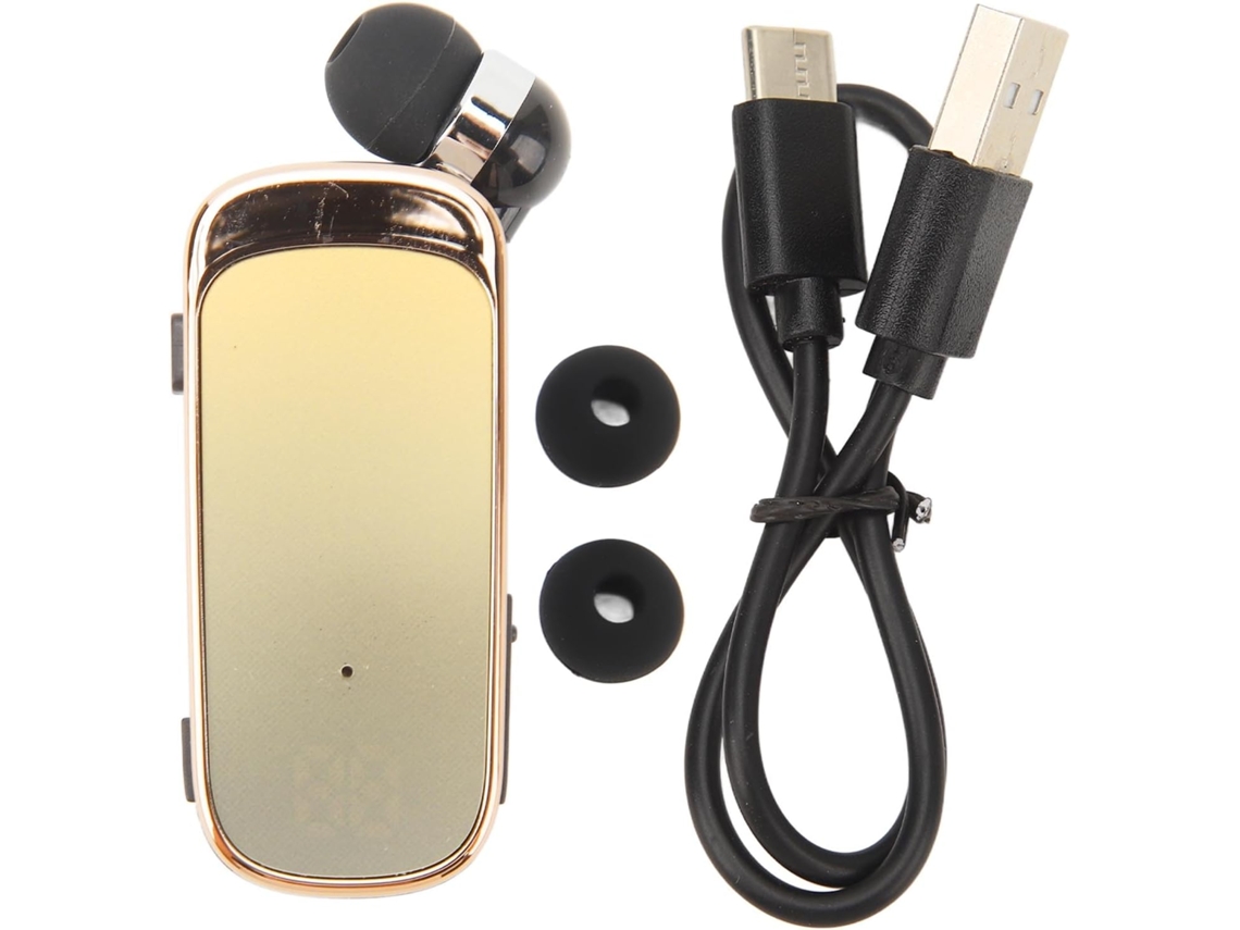 Auriculares retráctiles con 5 almohadillas, 2 auriculares, cable, micrófono y función manos libres. Ideales para conducir y practicar deportes al aire libre.