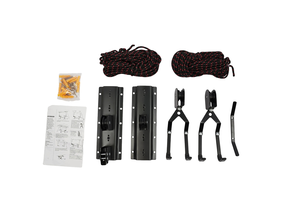 Portabicicletas, capacidad de 60 kg, solución de almacenamiento colgante, color negro.