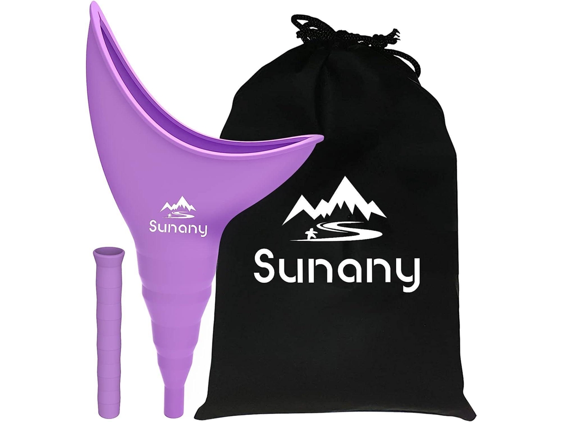 Urinario portátil reutilizable para mujer con bolsa discreta para acampar, hacer senderismo y actividades al aire libre, morado