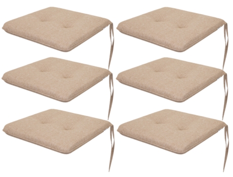 Cojín para Silla de Salón, Cocina, Comedor o Jardín para Interior y Exterior - 6 piezas 50x43cm - Doble cara - Beige SALES CORE