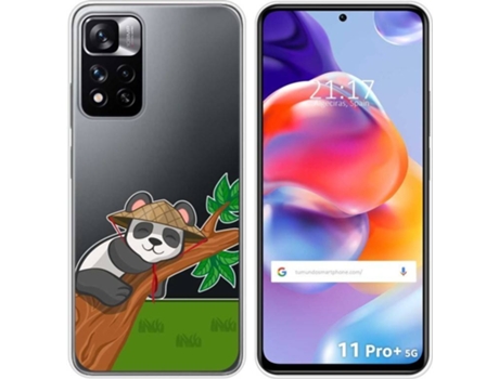 Carcasa para Xiaomi Redmi Note 11 Pro+ Plus 5G TUMUNDOSMARTPHONE Dibujos Transparente Panda Multicolor