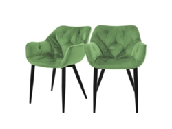 Conjunto de 2 Cadeiras de Jantar em Veludo com Pernas de Metal Incluindo Material de Montagem ML-DESIGN