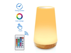 Abajur de Cabeceira Touch com 5 Níveis de Brilho e 13 Cores Rgb Luz Noturna Recarregável 