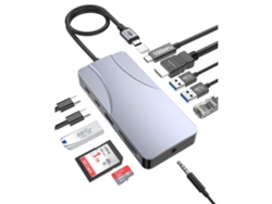 Estación de acoplamiento 11 en 1, concentrador USB C, adaptador para múltiples monitores para portátil con HDMI, 3 USB A 3.2, 2 USB C 3.2, 100 W, Ethernet PD Chennnls