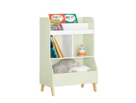 Kmb90-Gr Estantería de Libros para Niños con 3 Estantes y 1 Compartimento Verde SOBUY