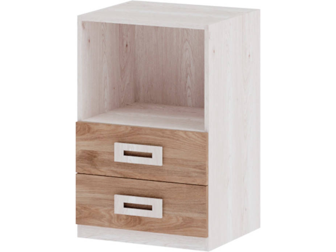 Mesita de Noche MUEBLAM Artic Roble Melamina (48x73x42 cm)