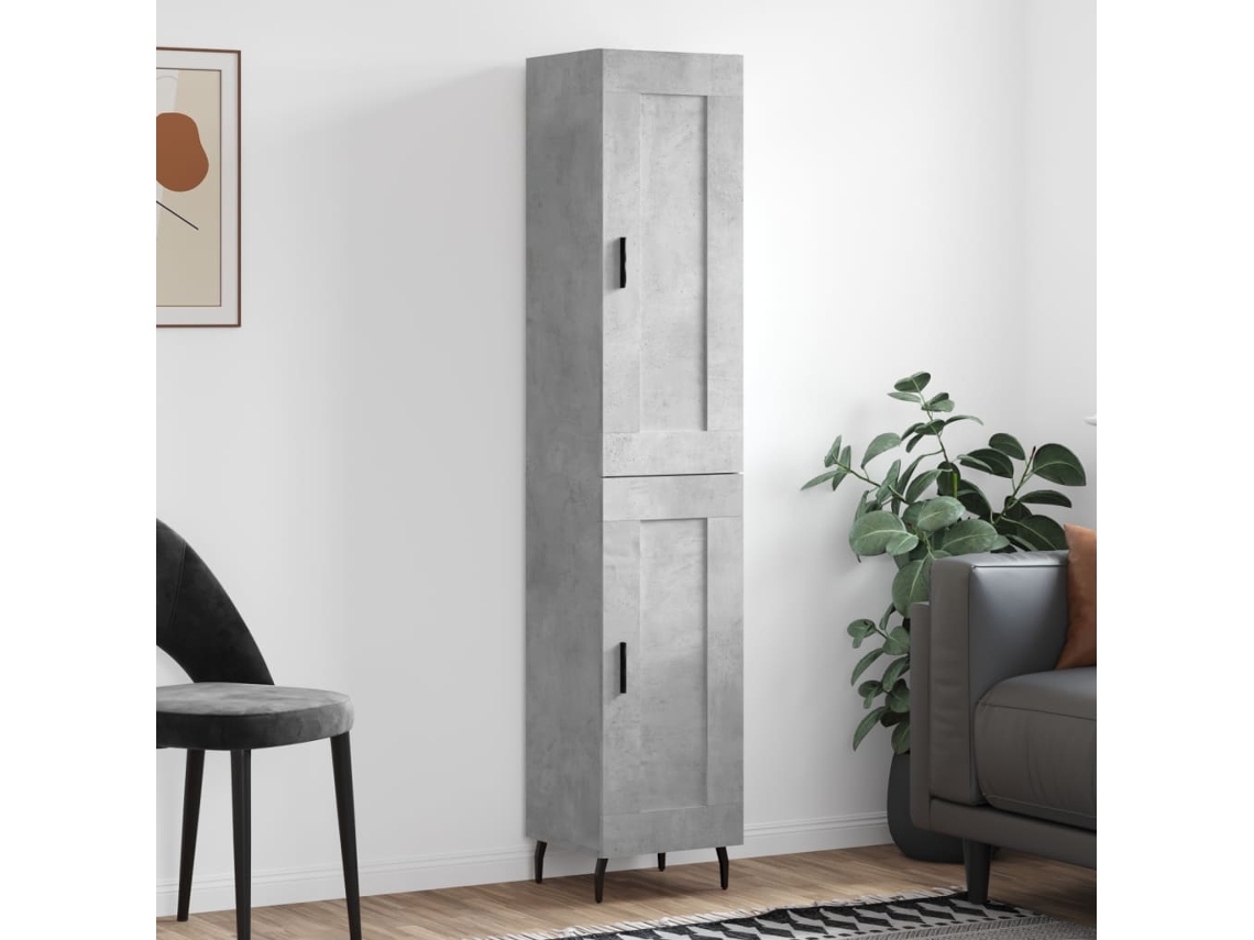 Aparador De Madera Contrachapada Gris Hormigón 34,5x34x180 Cm