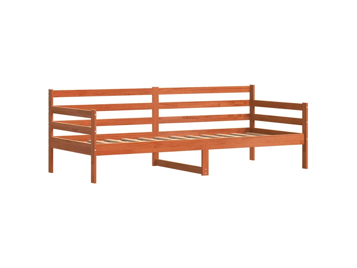 Maison Exclusive - Cama De Día Con Cabecera Marrón Cera Madera De Pino Macizo