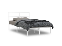 Estructura Cama Sin Colchón Con Cabecero Metal Blanco 120x190cm