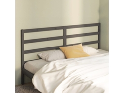 Cabecero De Cama Madera Maciza De Pino Gris 206x4x100 Cm