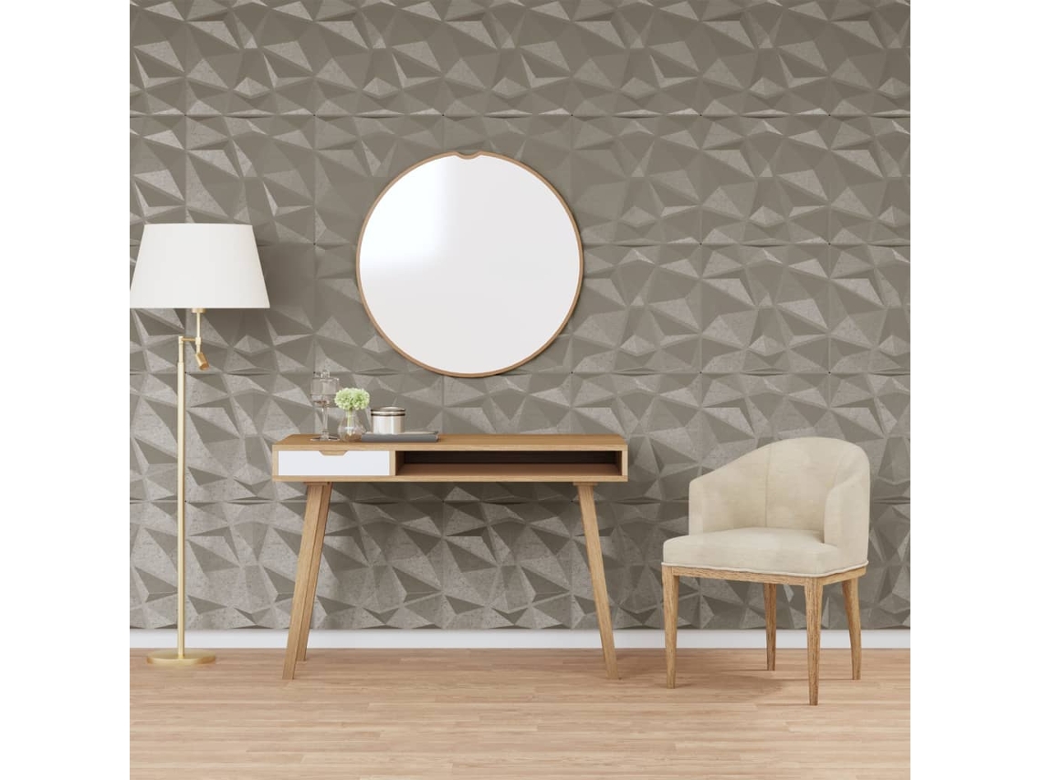 Paneles de pared de cemento gris diamante XPS de 50 x 50 cm y 12 m² (48 unidades) Wsd347298 Lovely Home