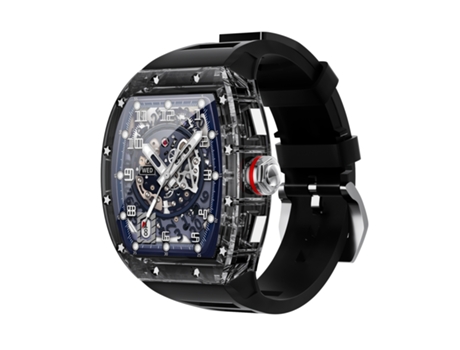 Smartwatch OHPA WS6 espelho transparente shell superfície gradiente NFC frequência cardíaca ao ar livre movimento preto