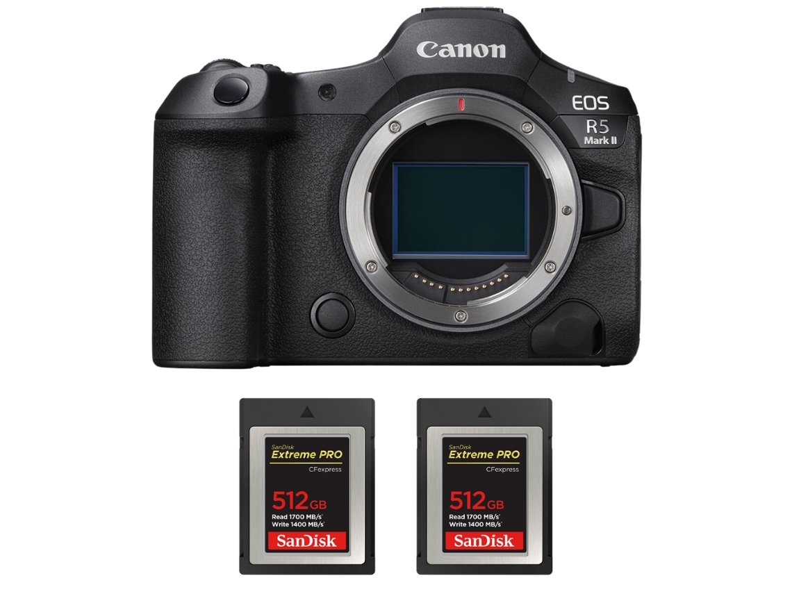 Canon Eos R5 Mark Ii + 2 Sandisk 512gb Uhs-ii 300mb/s + Ebook “20 Consejos Para Fotos Que Impactan”