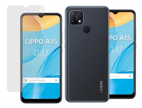 Carcasa + Protector de Pantalla Oppo A15 TUMUNDOSMARTPHONE Pack Transparente