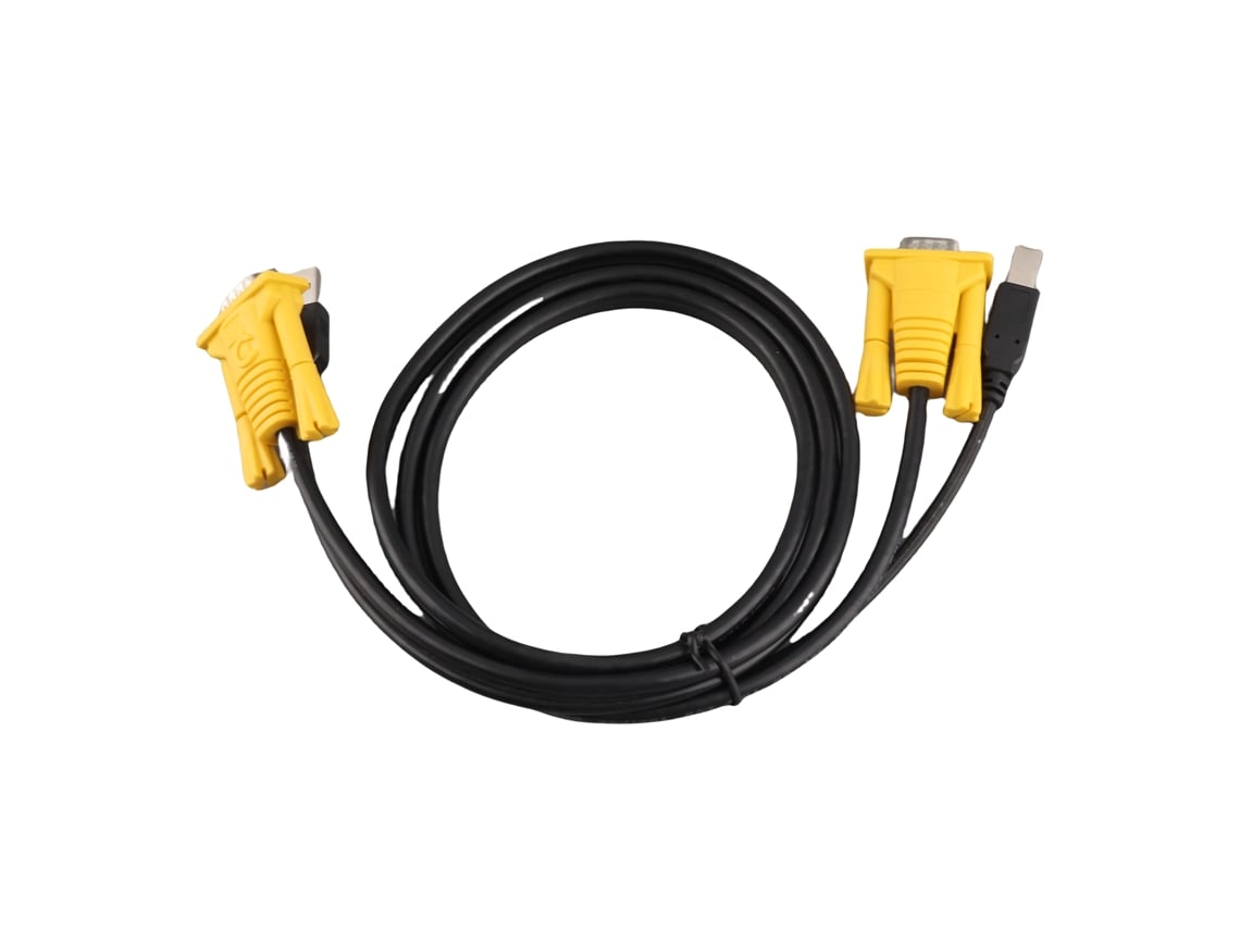 Cabo Kvm Switch Usb 2.0 1.5m 2 Em 1 Com Conectores Vga E Usb Para Pc Computador