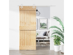 Puerta corrediza | Puerta corredera con herrajes 85x210 cm madera maciza de pino Wsd940595 Lovely Home