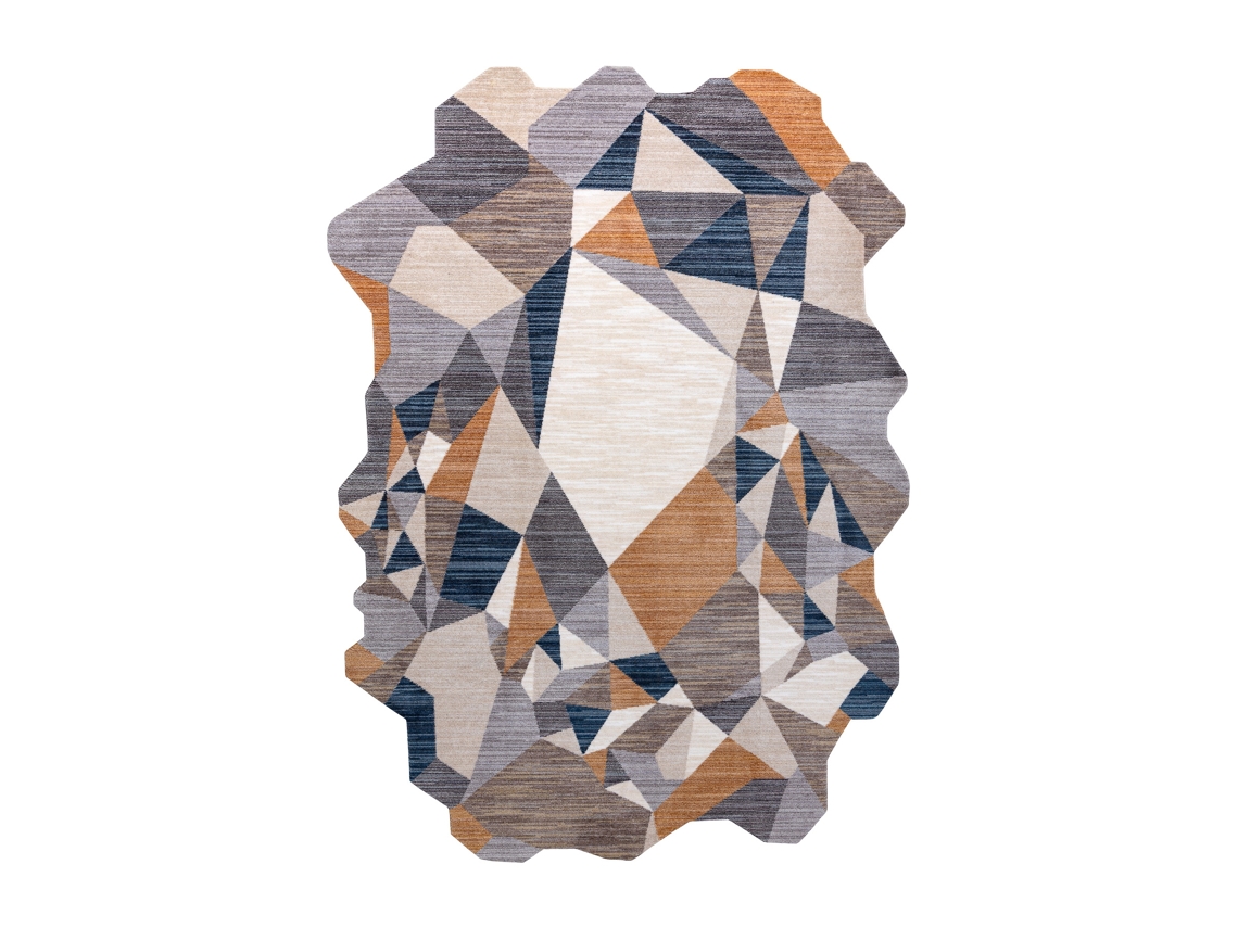 Alfombra Tine 75419A Mosaico - Moderno, Forma Irregular Gris / Amarillo (195 x 290 cm)