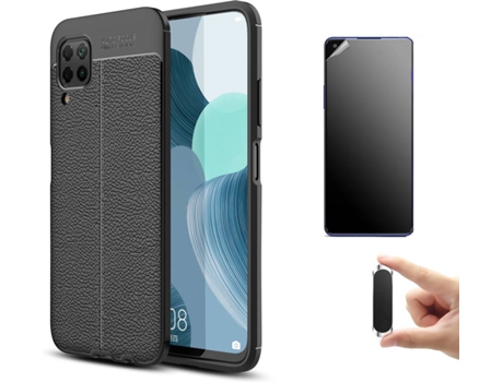 Kit Carcasa, Protector Y Soporte Huawei P40 Lite Ultimatte Rugged Leather Negro