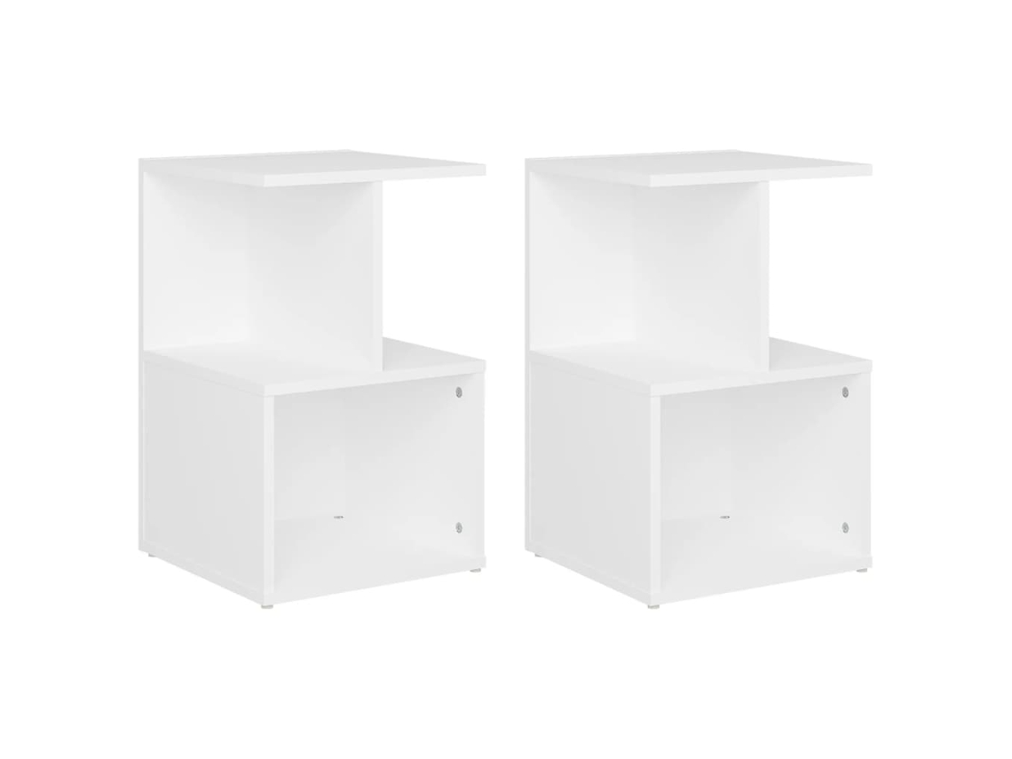 Juego de 2 Mesitas de Noche 35x35x55 cm Derivados de Madera Blanco MAISON EXCLUSIVE
