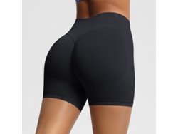 Pantalones Cortos De Yoga Para Mujer, De Secado Rápido, De Talle Alto, Para Yoga Y Ejercicio Físico, Talla Xl (negro) Czhhmart