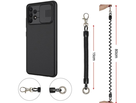 Funda Samsung A32 5G Camshield Con Cordón Antirrobo Negro