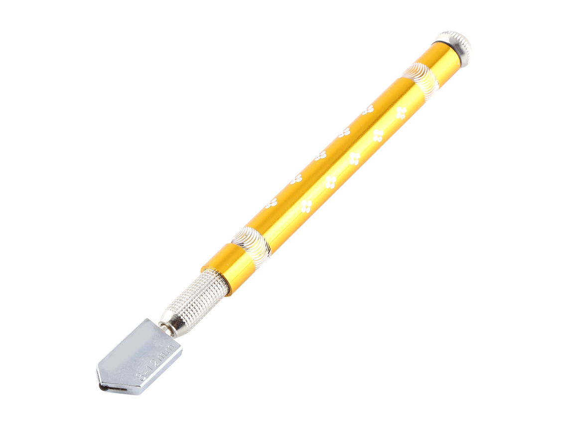 Cortador De Vidrio Profesional Antideslizante Con Mango De Aleación De Aluminio Amarillo.