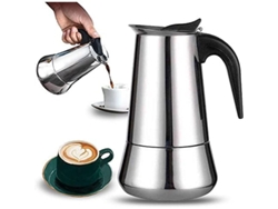 Cafetera Italiana De Acero Inoxidable, Con Capacidad Para 12 Tazas, Compatible Con Todo Tipo De Cocinas.