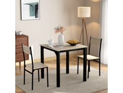 Conjunto Comedor - Mesa Con 2 Sillas Para Balcón Y Salón - Natural