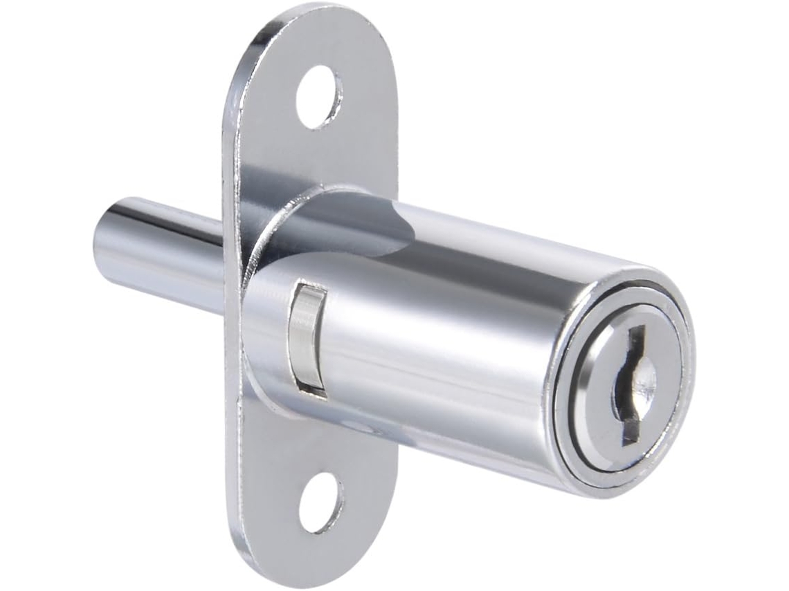 Cerradura De Pistón, Cilindro De 3/4" De Diámetro Y 1-1/4" De Longitud, Aleación De Zinc Y Cromo.