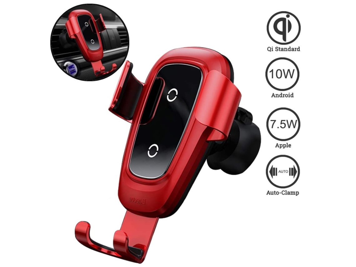 Cargador Carro Sem Rápido Giratório para Samsung Galaxy S9+/S9/S YIZHOOD Rojo