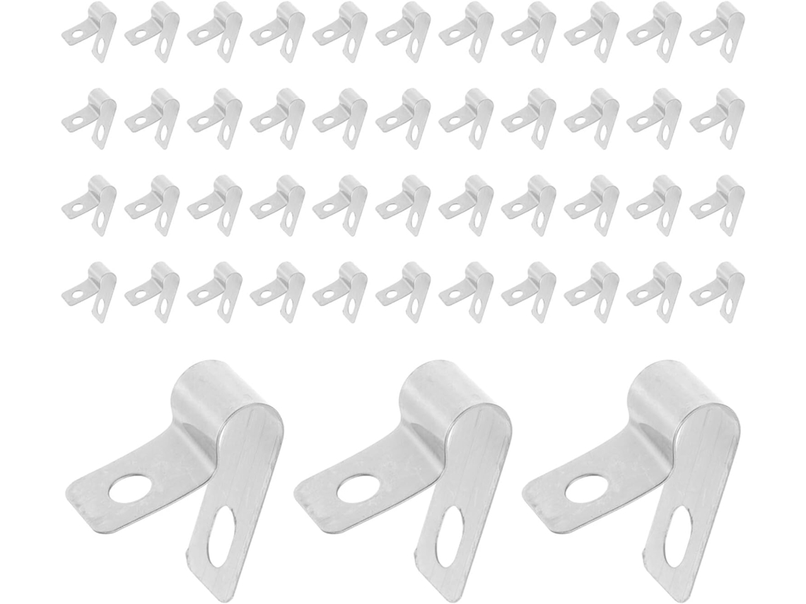 Lote De 100 Abrazaderas Para Manguera En Forma De R De Acero Inoxidable 304, Clips De Alta Resistencia.