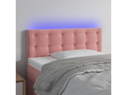Cabecero Con Led De Terciopelo Rosa 100x5x78/88 Cm