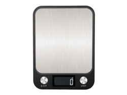 Báscula electrónica de cocina pequeña de acero inoxidable, 10 kg/1 g (batería negra)