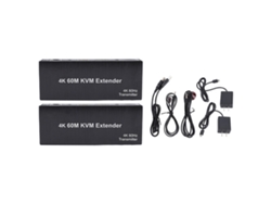 Extensor Kvm Usb Con Interfaz Multimedia Hd Que Transmite Vídeo 4k A 60 Hz Hasta 60 M Mediante Cable Cat5e De 6/7" Con Enchufe Estadounidense.