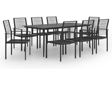 Conjunto 9 de comedor de jardín VIDAXL
