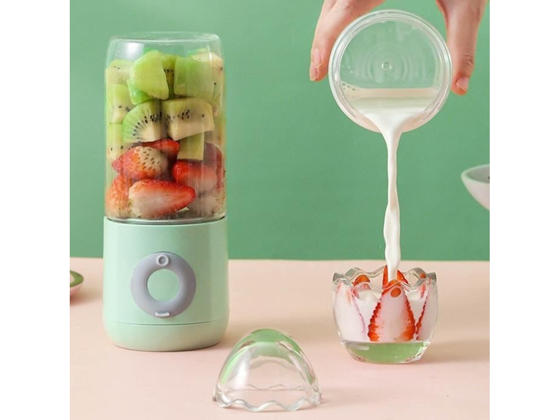 Mini Licuadora 6 Cuchillas Mini Licuadora Exprimidor De Cítricos Eléctrico Botella Exprimidor Recargable Usb Portátil Verde OUTAD