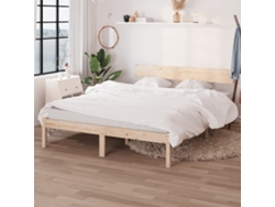 Estructura De Cama Sin Colchón Madera Maciza 160x200 Cm