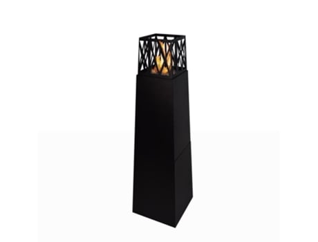 Chimenea de bioetanol para jardín de exterior Vulcano Black 40x40x145
