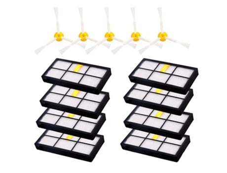 Para Irobot Roomba 880 980 860 960, 10 piezas de filtros Roomba Hepa y 5 piezas de cepillos laterales Roomba, accesorios para aspiradoras robóticas...