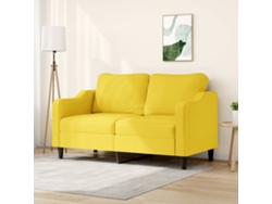 Sofá De 2 Plazas De Tela Amarillo Claro 140 Cm