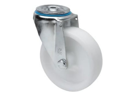 Rueda giratora agujero m12 20zv150-ut poliamix blanco eje liso ALEX